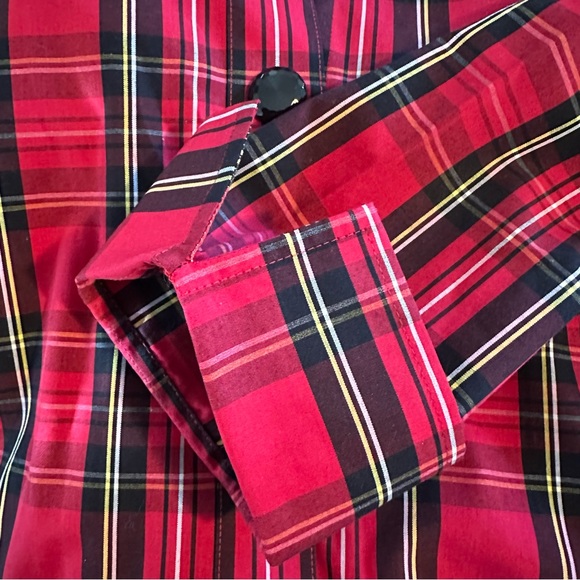 Foxcroft Skylar Stewart Plaid 3/4 Length Sleeve Blouse - Picture 6 of 12